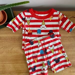Hanna Andersson Disney Mickey Ice Cream Pajamas 5T Retired Print Organic Cotton